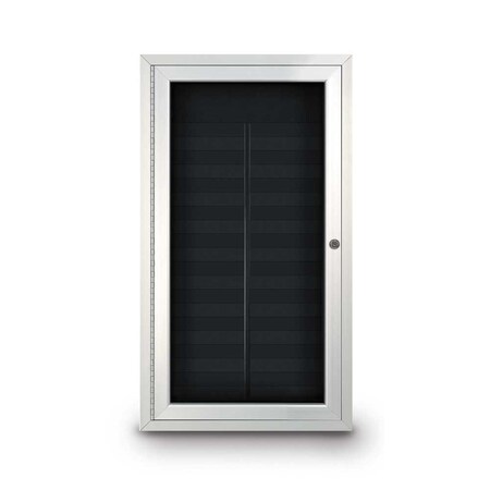 United Visual Products Outdoor Enclosed Combo Board, 72"x36", Satin Frame/Black Porc & Keylime UVCB7236OD-BLKPORC-KEYLIME